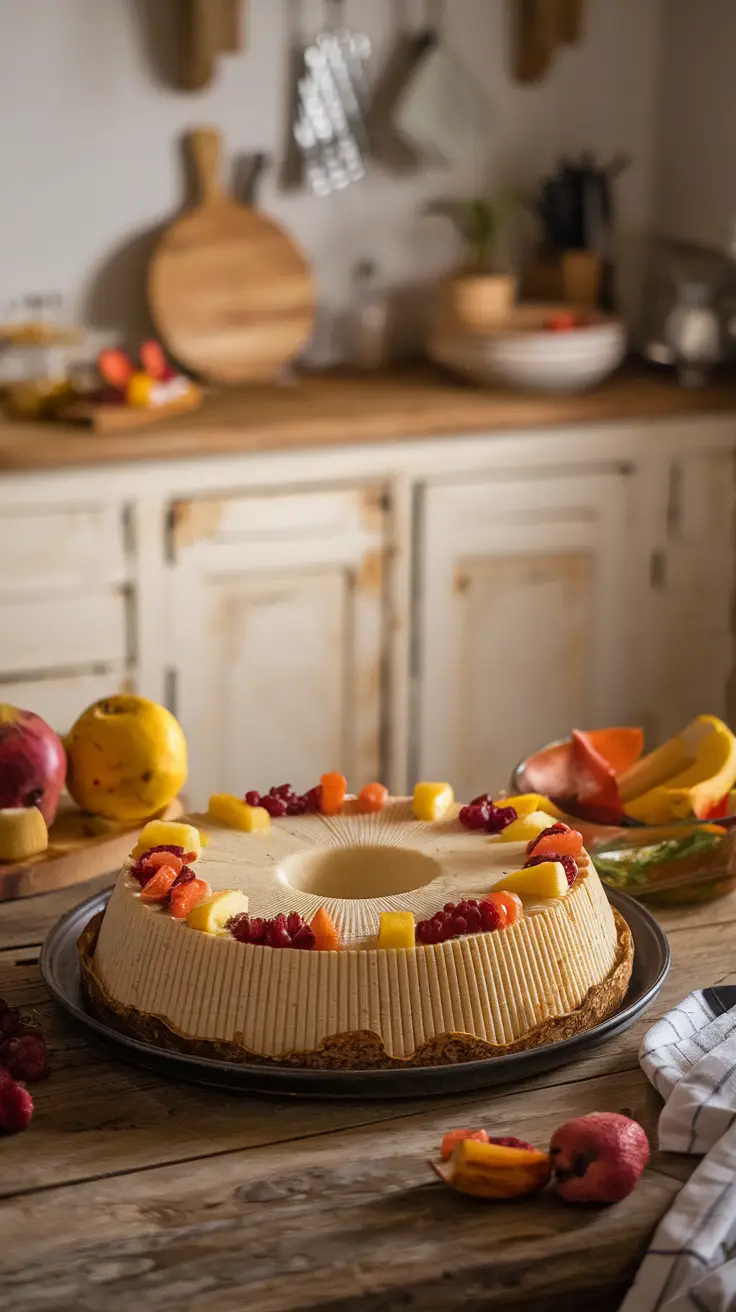 Entire Quesillo in a Rustic Kitchen Setting