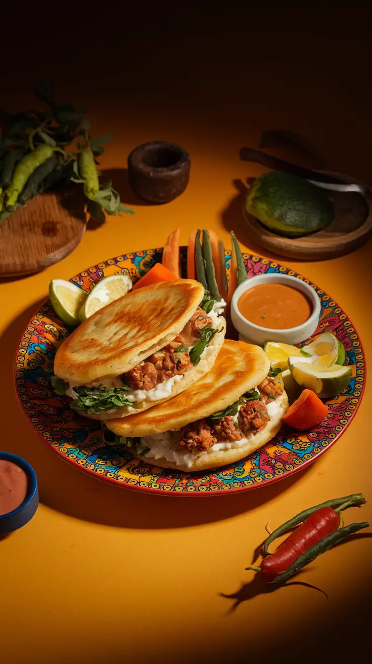 Artistic Presentation of Arepas Rellenas