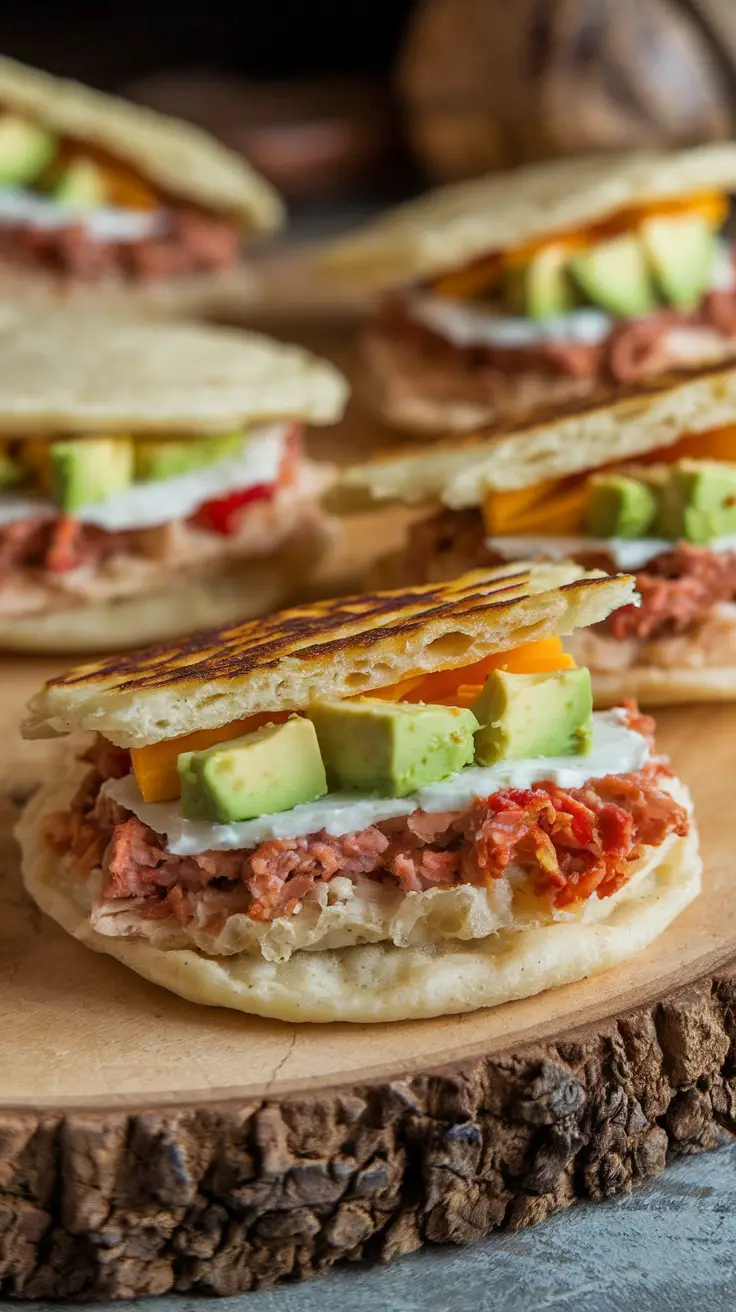 Close-Up of Arepas Rellenas Patterns